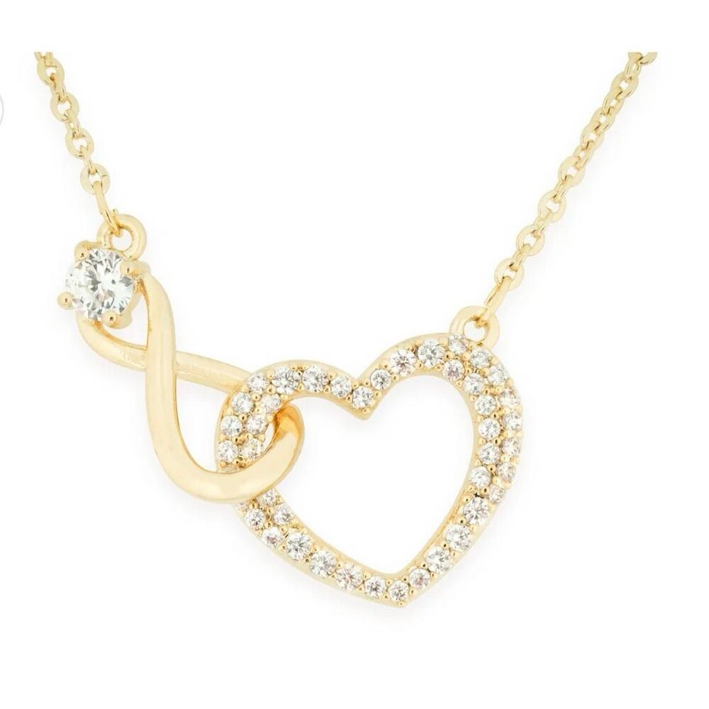 NIB Olivia Jewelry Always In My Heart Infinity Heart S25 Gold-plated Necklace